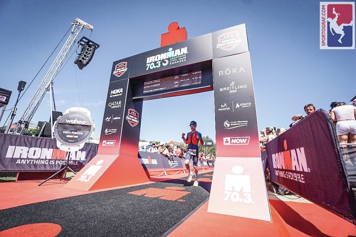 IronMan 70.3 Swansea finish line