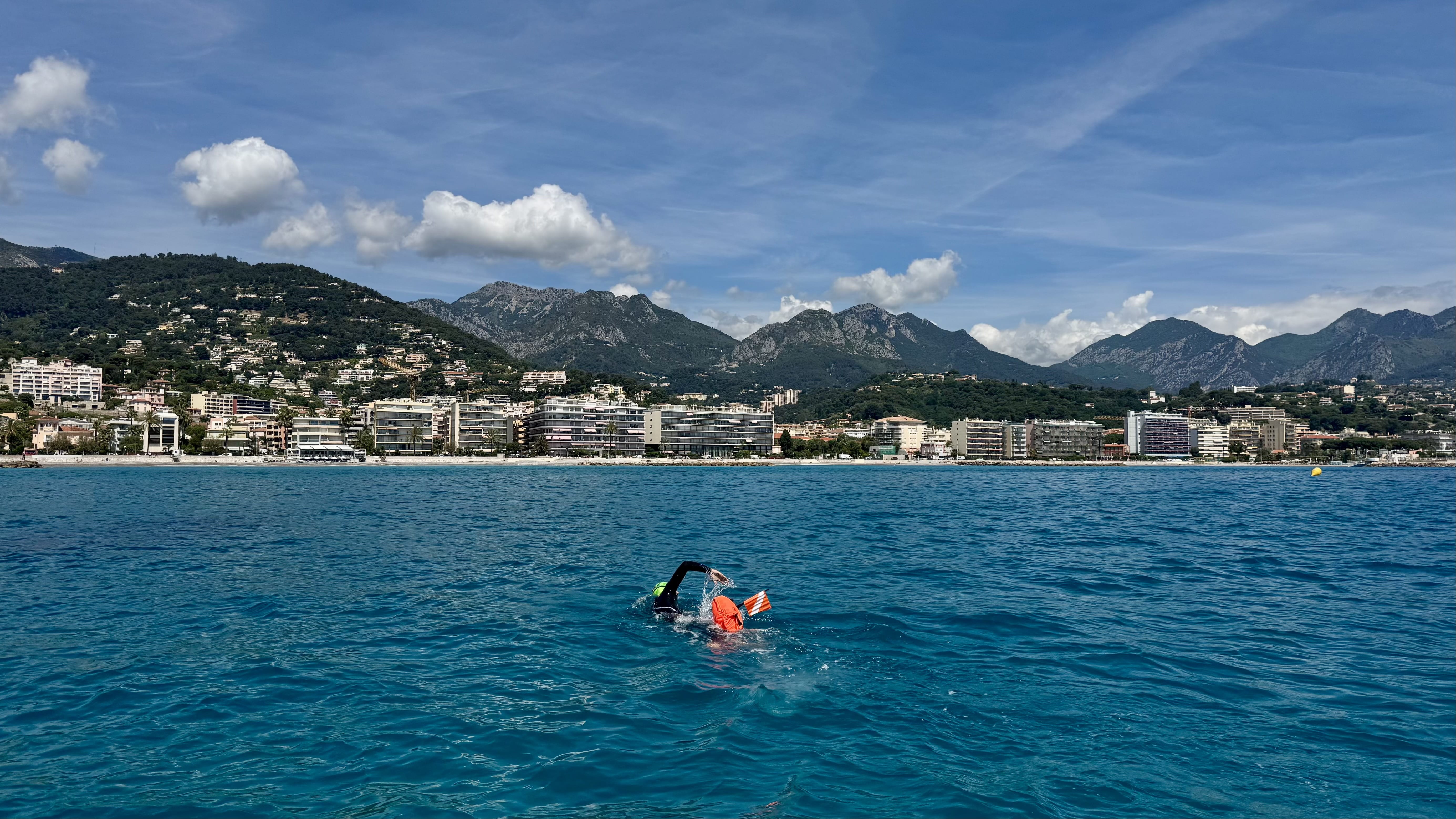Open water swim in the bay of Menton, France.
