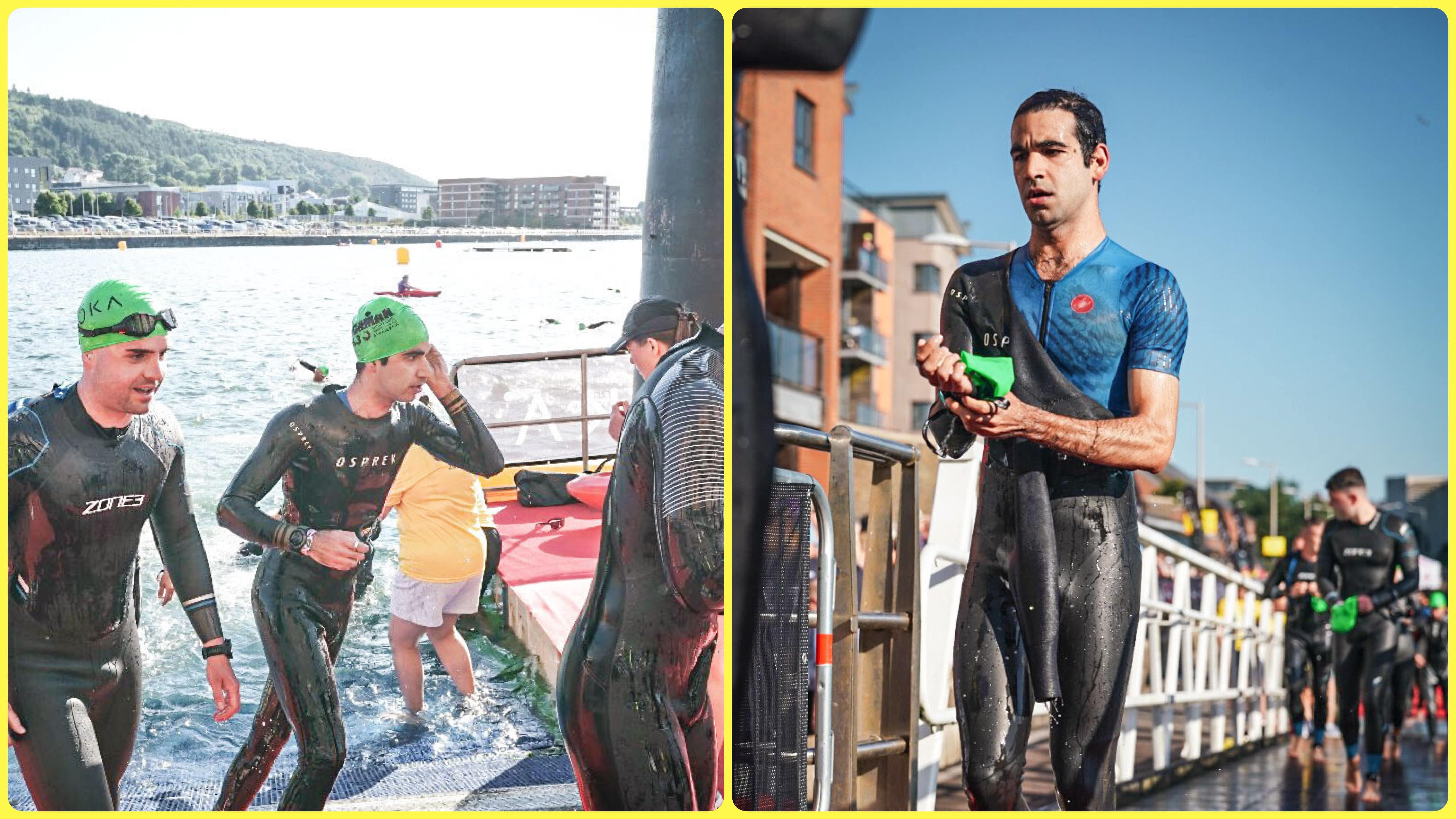 Coming out of the 1900 meter swim.